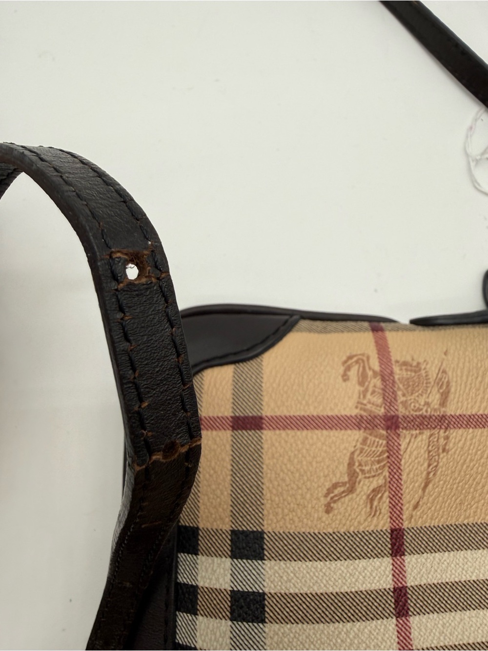 BURBERRY HAYMARKET CHECK PEYTON CROSSBODY - Picture 7 of 8